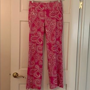 Etcetera Pink & White Linen Pants